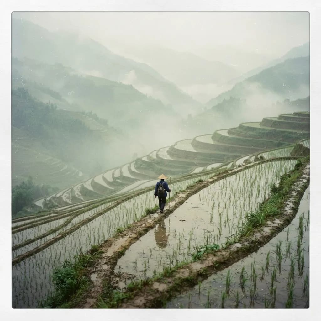 Rice terraces at dawn